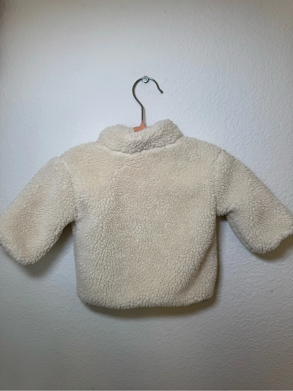 GAP Baby Sherpa Fleece Full Zip Jacket Beige Unisex 0-6 Months Fall/Winter